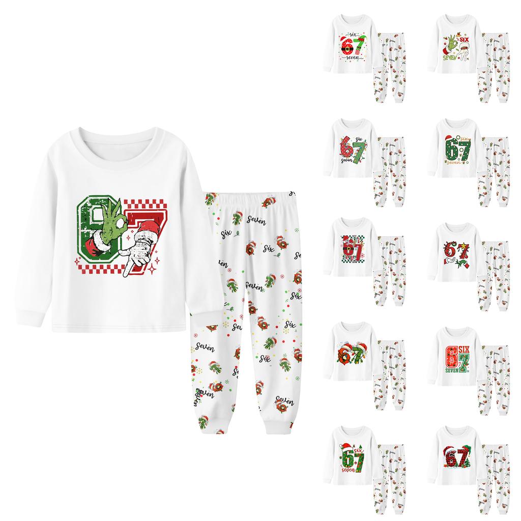 Children's  Boys And Girls Thin Two-piece  Long-sleeved Pants Two-piece