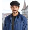Große Größe 62cm Militärhut Mode Marinekappe Unisex Herren Flacher Schirm Seemannskapitän Hut Baumwolle Herbst Retro Schwarze Mütze