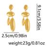 Exaggerated Light Luxury Metal Geometric Earrings for Women Oval Pendant Eardrop Retro Punk Classic Jewelry Gifts