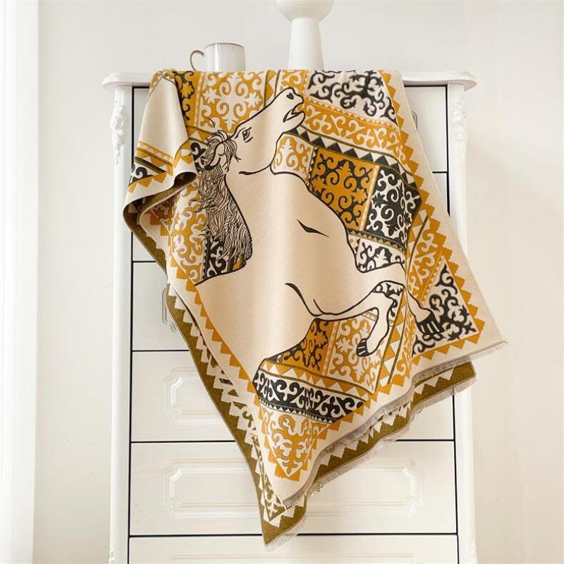 

Winter warm new imitation cashmere scarf women s high-end double-sided scarf fleece windproof shawl 190x65cm бежевый