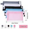10pcs Transparent Mesh Cosmetics Makeup Bag Multifunctional Zipper File Bag Organizer (5 Colors