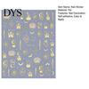 Holiday Nail Stickers Halloween 3D Art Stickers, Metallic Golden Pumpkin Ghost Spider Web DIY Supplies Witch Hat Decals, Self-Adhesive Manicure