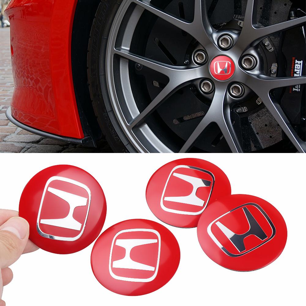 4Pcs 56/60MM Car Badge Wheel Hub Center Cover Auto Hubcap Sticker For Honda Civic XR-V HR-V City Accord Odyssey CRV Jazz Forza