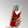 Creative Santa Claus Pattern Tempered Glass Electroplated Silver Phone Case For Samsung Galaxy S25 S24 S23 Ultra Plus FE Cover