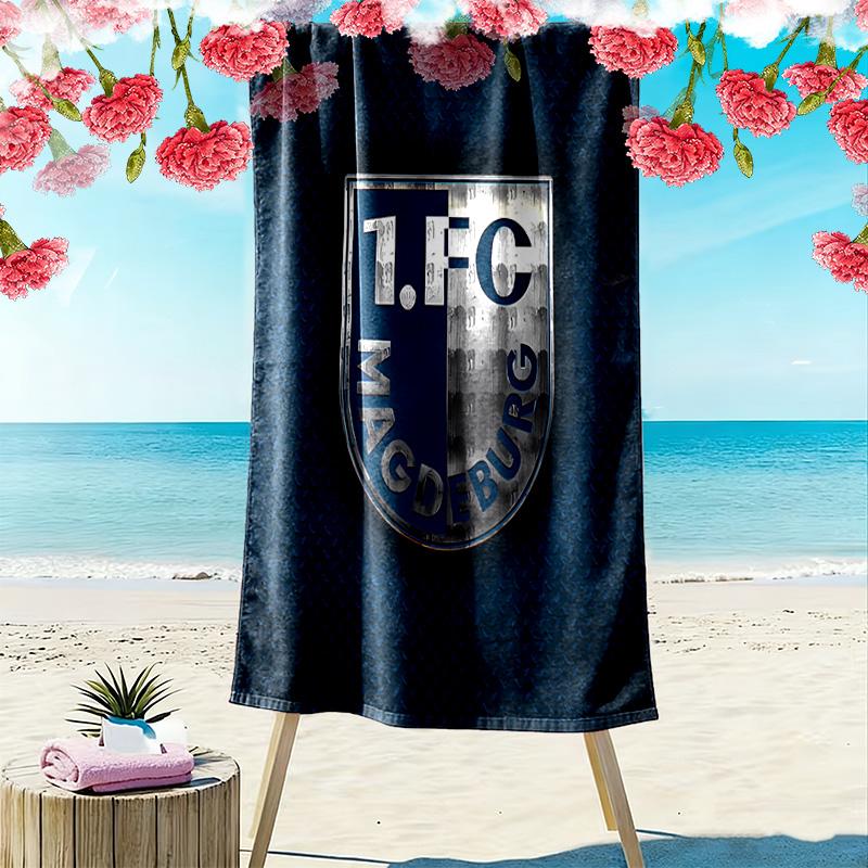 1. FC Magdeburg Print Beach Towel, Large Soft Quick Dry Towel for Beach Camping Swimming