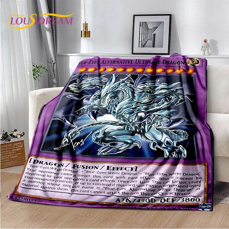 29 Style Yu-Gi-Oh Blue Eyes Dragon Monster Gold Card Cartoon Game Soft Blanket,Soft Throw Blanket for Home Bedroom Bed Sofa Gift
