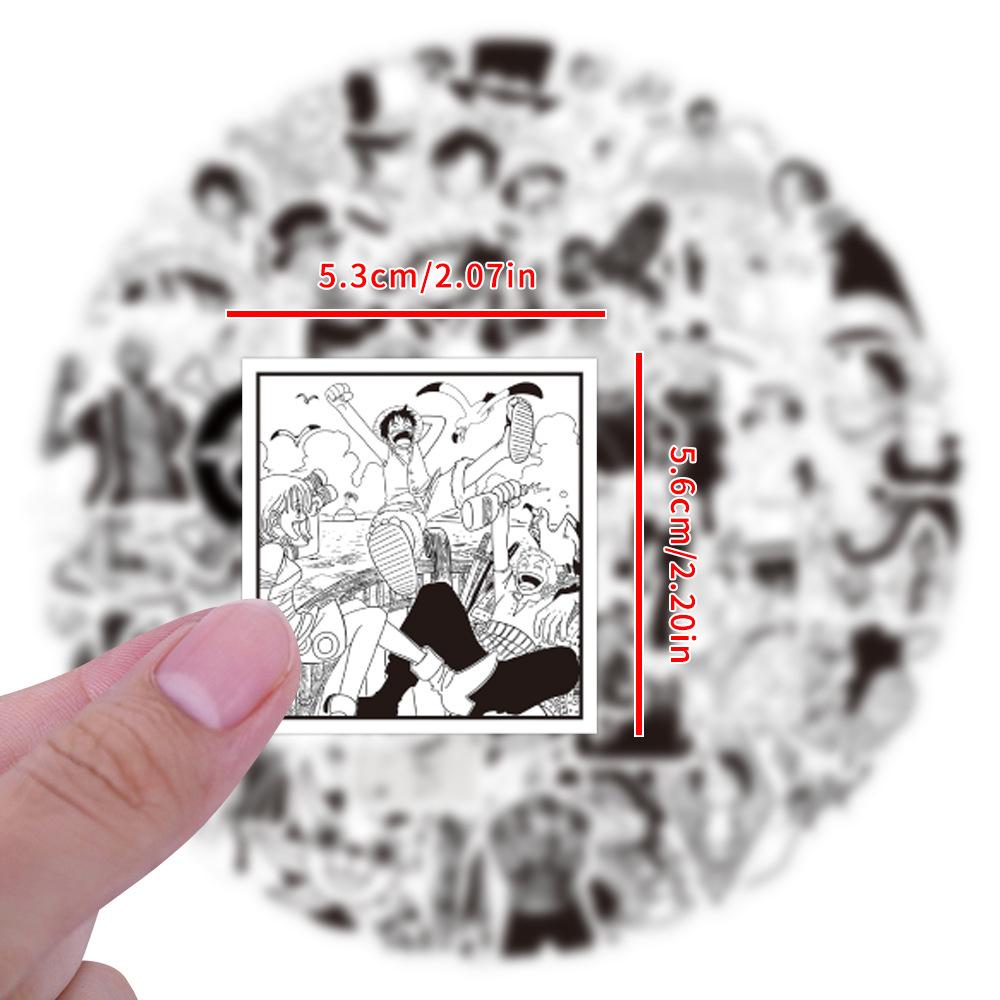 10/30/50/120pcs Black White Anime ONE PIECE Stickers Waterproof Decals Laptop Motorcycle Travel Luggage Car Decoration Sticker