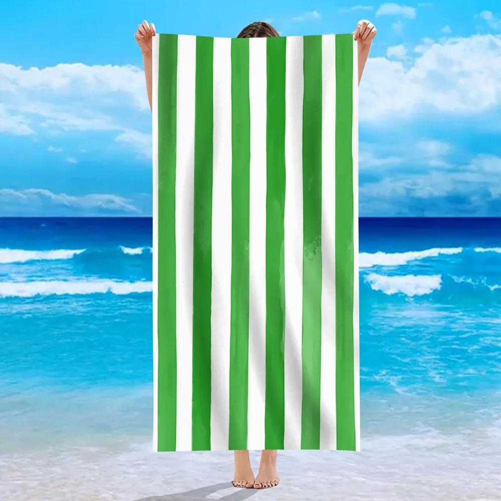 Yellow Stripe Microfiber Beach Towel Quick Fast Dry  Trend Pattern Beach Towel Oversized Blanket Lightweight Towel Bathtowel