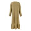 Women's Casual Fashion Long Sleeve Dress Retro Color Vintage Long Dresses with Pocket Fall And Spring