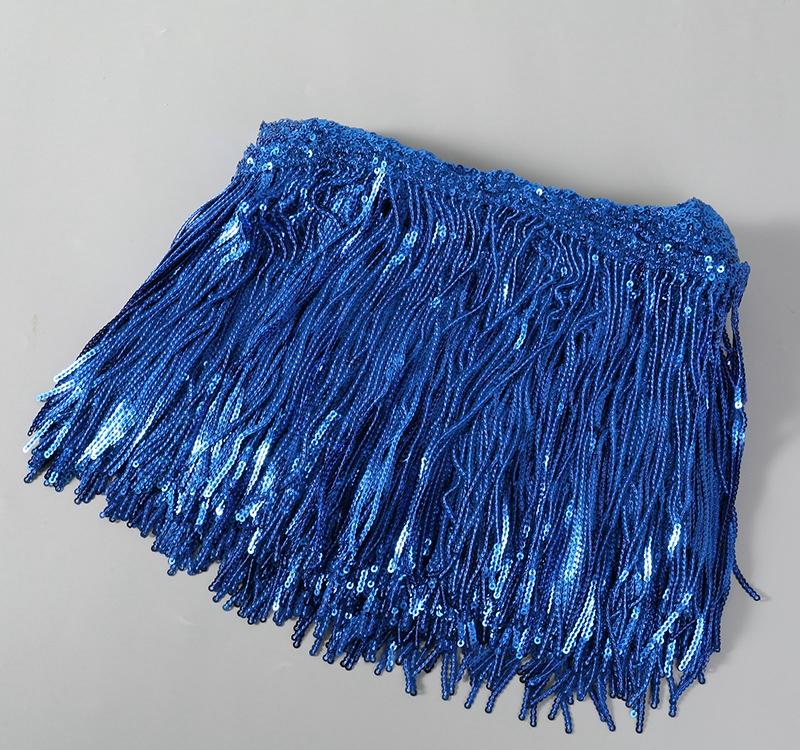 1-5 Yard 17cm GlitterLaser Paljett Frans Tofs Spetskant Latin Dans Bröllopsklänningar Kläder DIY Hantverk Kant Tofs Flecos