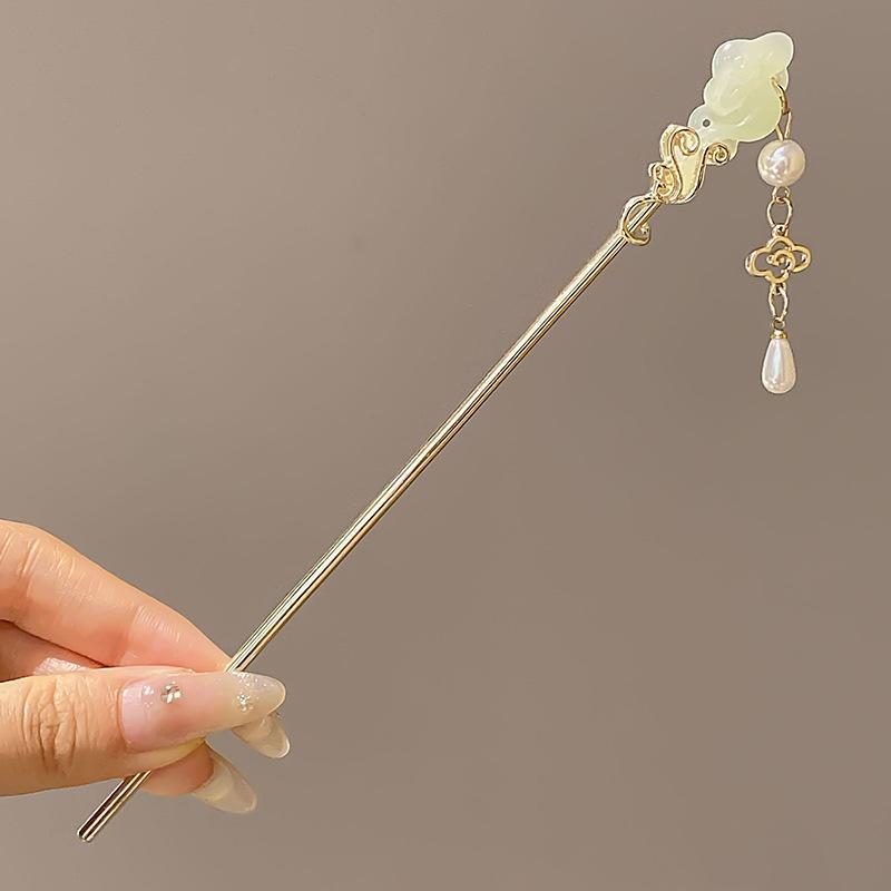 Chinese Style Vintage Hairpin Elegant Tassel Flower Hair Stick For Girl's Long Dress Cheongsam Hanfu Retro Hair Accessories