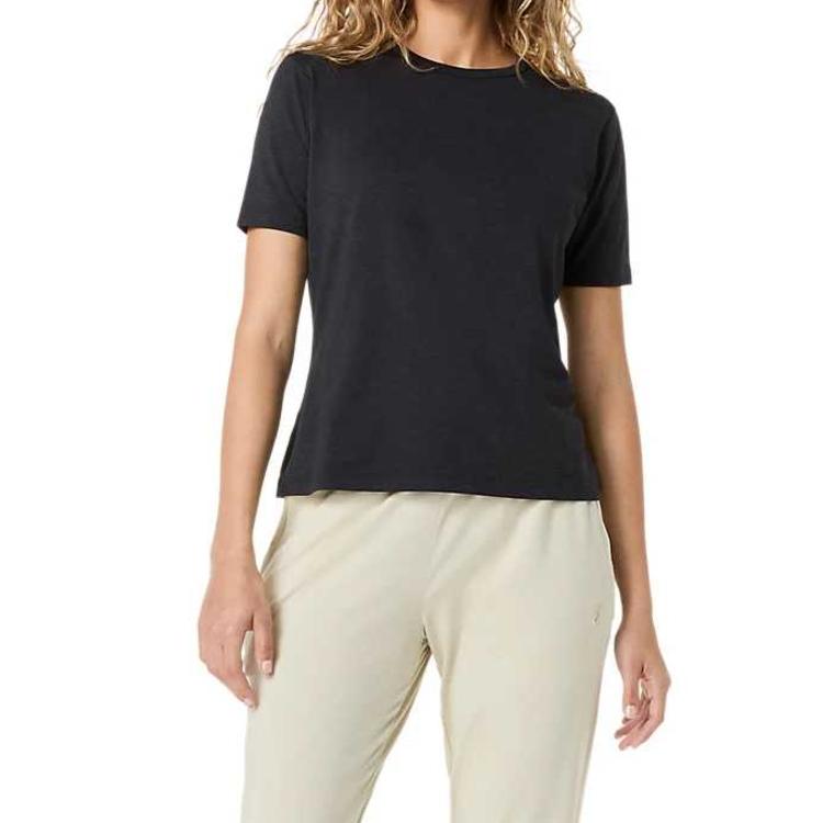 

ASICS Refined Texture Round Neck Pullover Short Sleeve Regular T-Shirt Women tops 2032D374-001 S