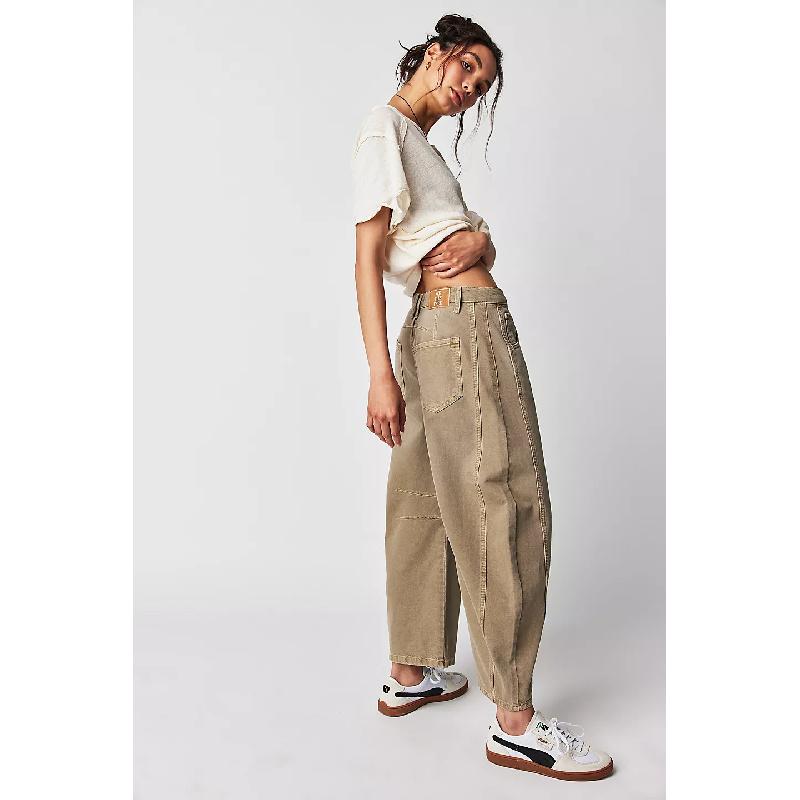 2026 TEMU Fashion Casual Women's Loose Wide-Leg Pants Mid-Low Waist Washed Denim Trousers