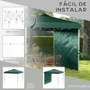 Folding Garden Tent of 2.5x2.5 M with Adjustable Height Anti-UV with 1 Side Wall and Sand Bags Green
