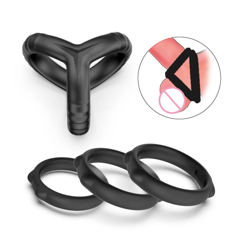 6Pcs Silicone Penis Ring Set Cock Rings Erection Enhancing Delay Ejaculation Soft Stretchy Adult Sex Toys For Men Couples Gay