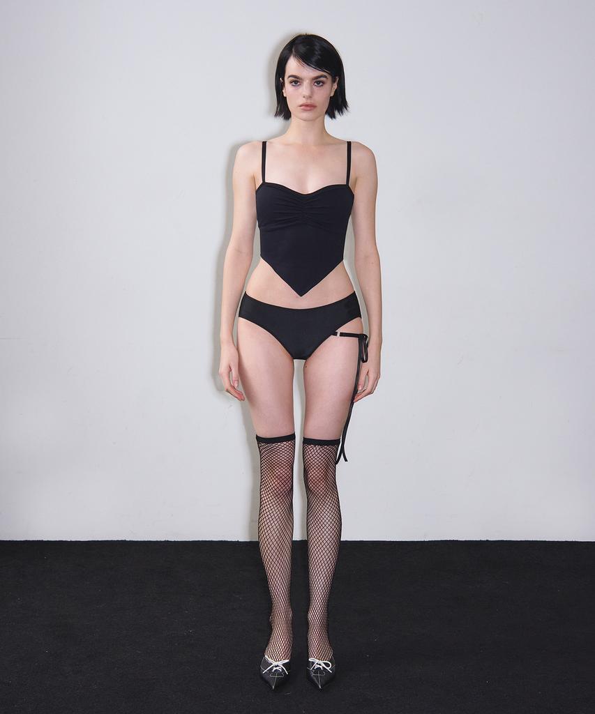 VINAJ Shirred Cone Bikini Bra (Black)