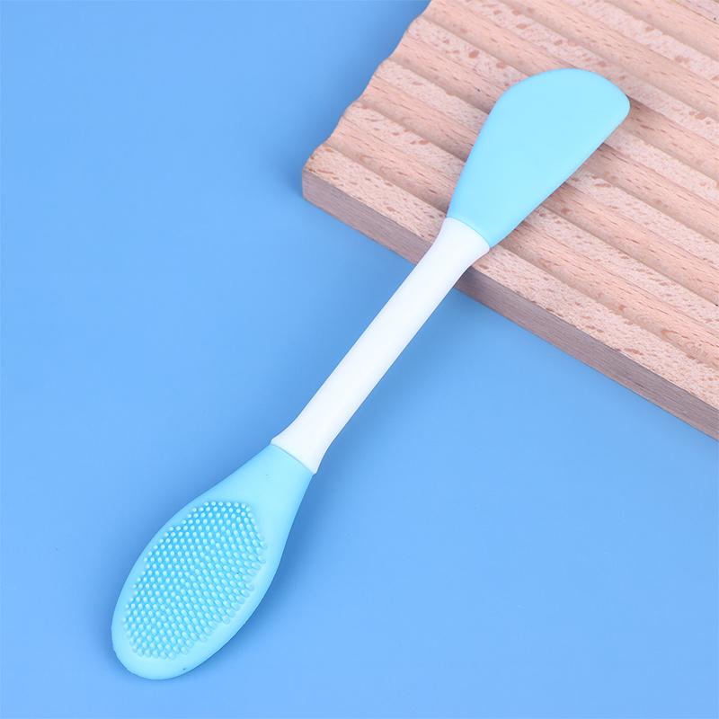 1 Stück Silikon Doppelseitiger Gesichtsmaskenpinsel Peeling Mitesserentferner Reiniger Schlammmasken Spatel Gesichtshautpflege Werkzeug