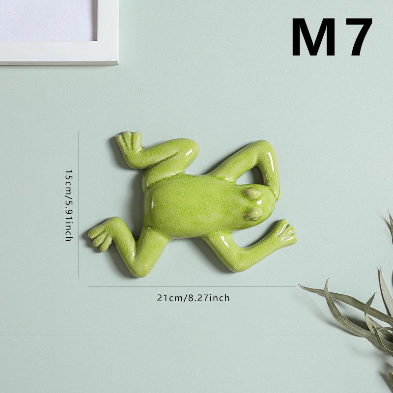 Nordic Style Ceramic Frog Wall Hanging Ornaments Living Room Background Display Crafts 3D Frog Wall Hanging Decoration