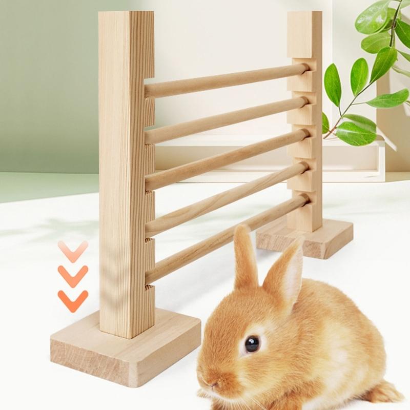 Hamster Obstacle Hurdle Obstacle Rabbit Toy Wood Jump Bar for Hamster for Guinea Pigs, Gerbils Molar Toy Hurdle