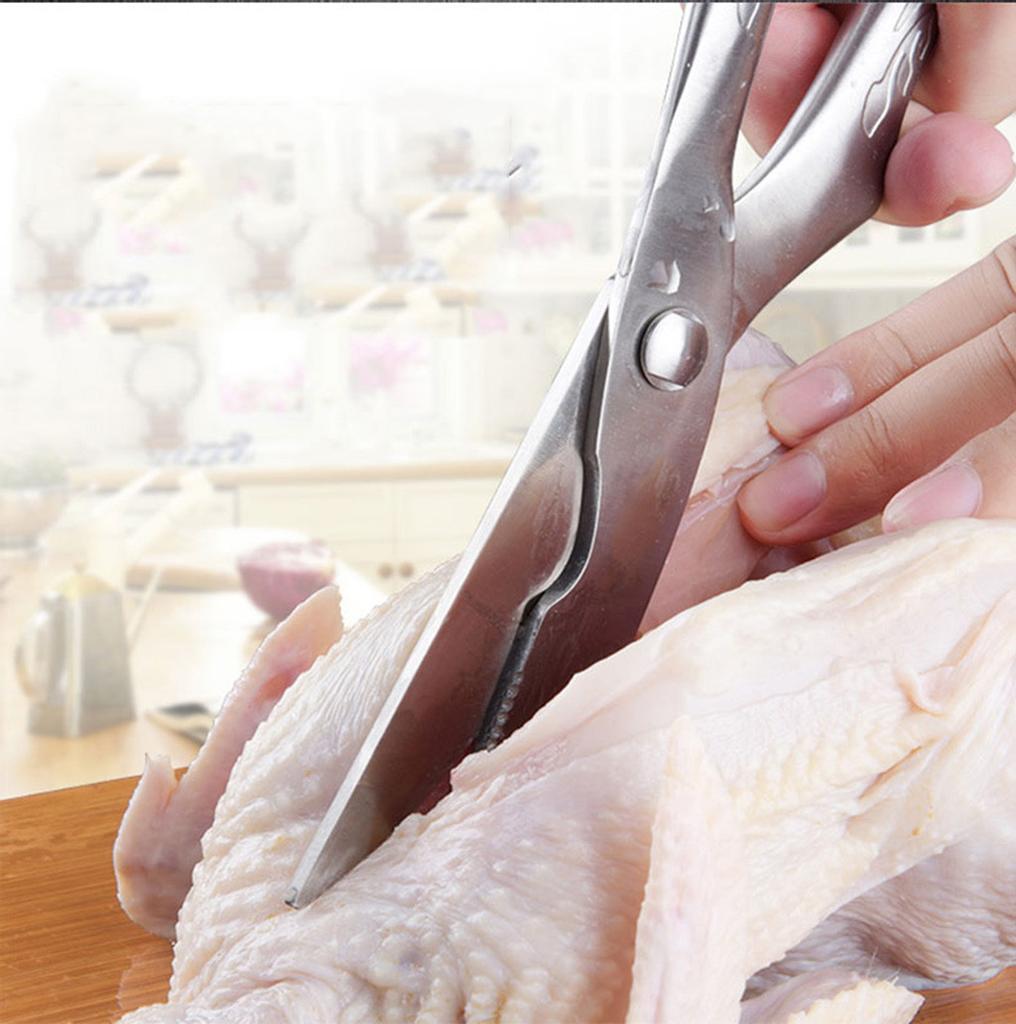 Kitchen Stainless Steel Shears Poultry Chicken  Scissors- Safety Lock