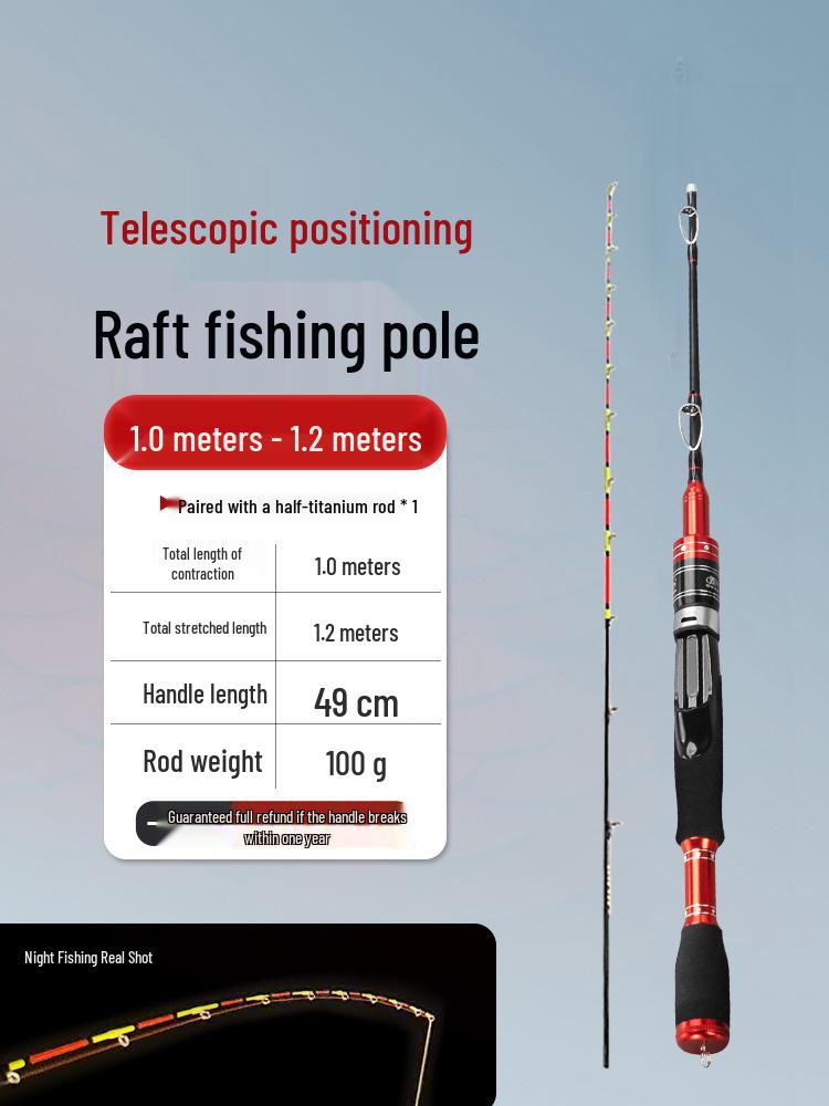 Luminous Telescopic Half-Titanium Bridge Fishing Rod with Soft Tip