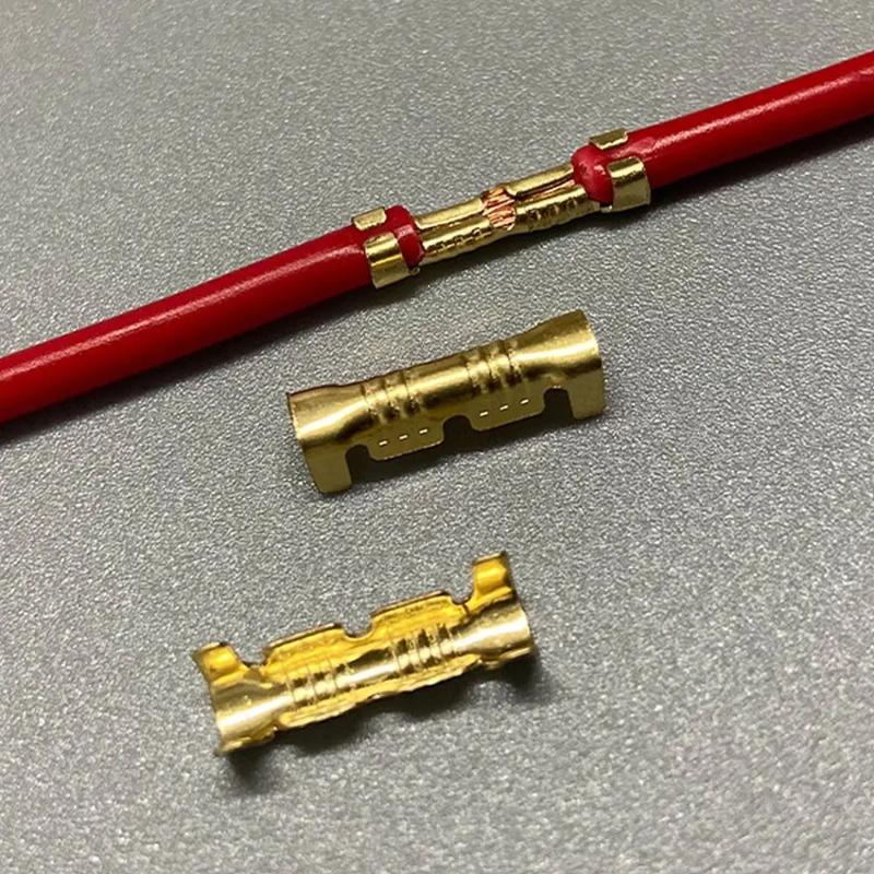 50/100/200pcs Gold Color Teeth Fascia Terminal Terminal Line Cold Terminal Connectors Cold Inserts Wiring Tab