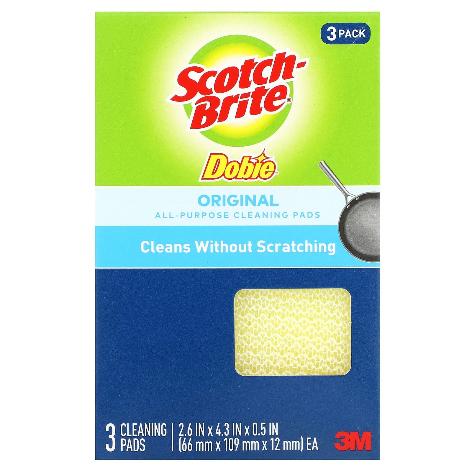 

Scotch-Brite, Dobie, Original All-Purpose Cleaning Pads, 3 Pads
