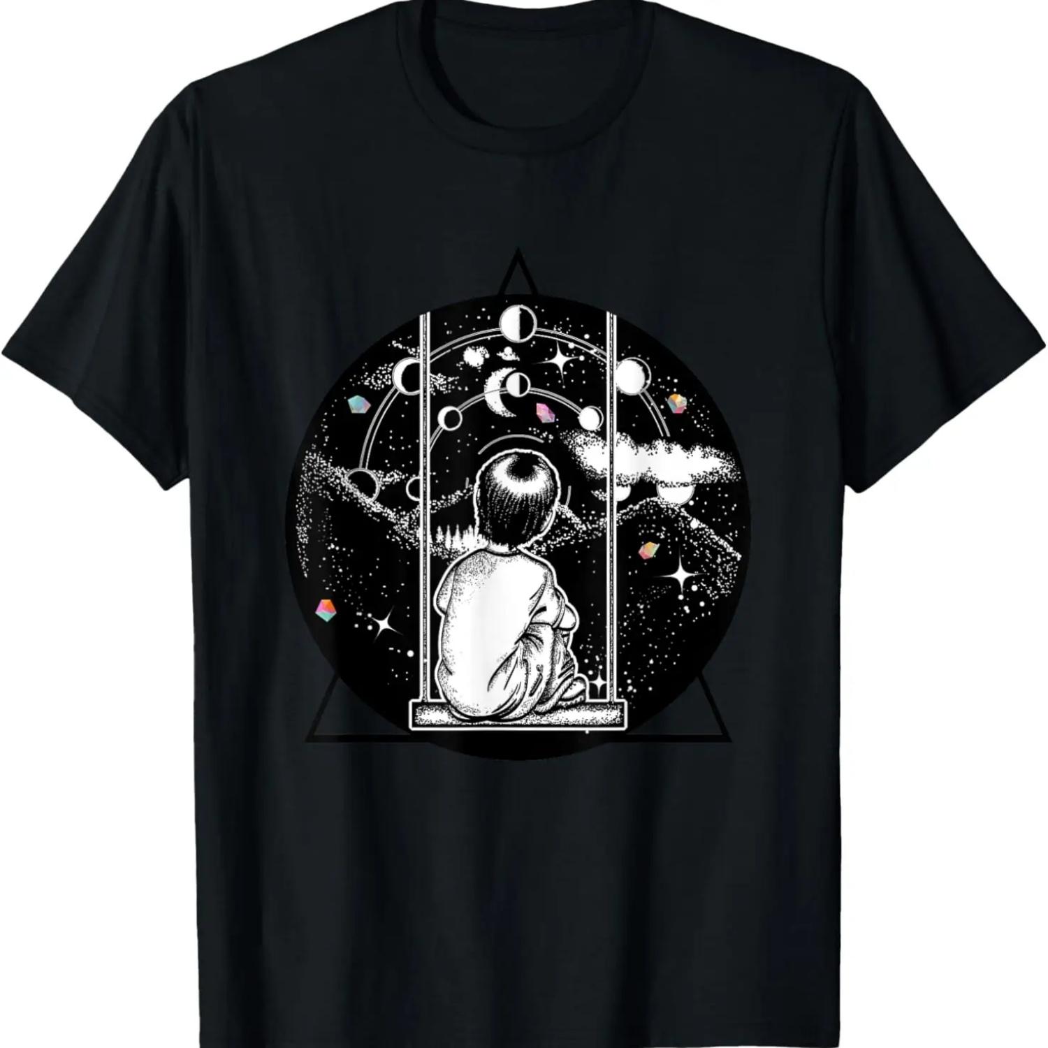 

SPACE BOY T SHIRT - SACRED GEOMETRY SHIRTS, Crystals Galaxy S чёрный