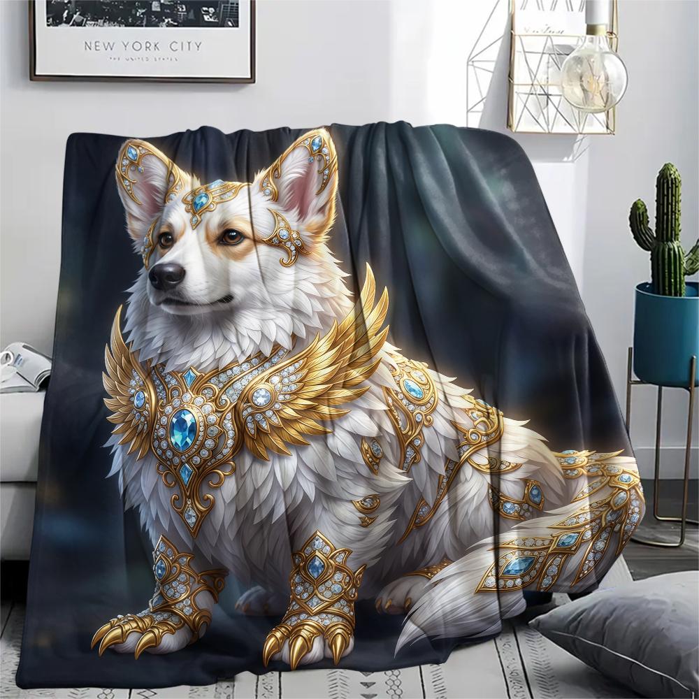 Gorgeous gemstone cat dog Print Flannel Blanket,High quality Comfortable for All Seasons,Home Decor,Warmth and Comfort,Perfect for Christmas Gifts