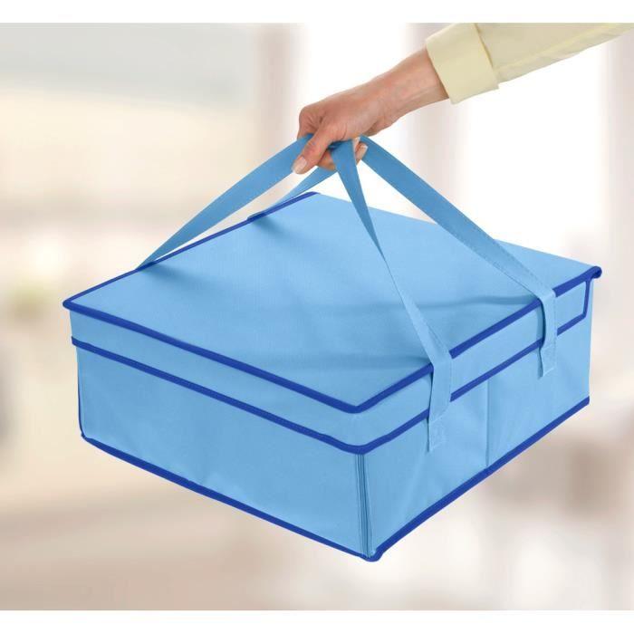 Sac de transport isotherme - wenko - 38 x 17 x 38 cm - couleur bleue - sac fiable pour aliments sensibles