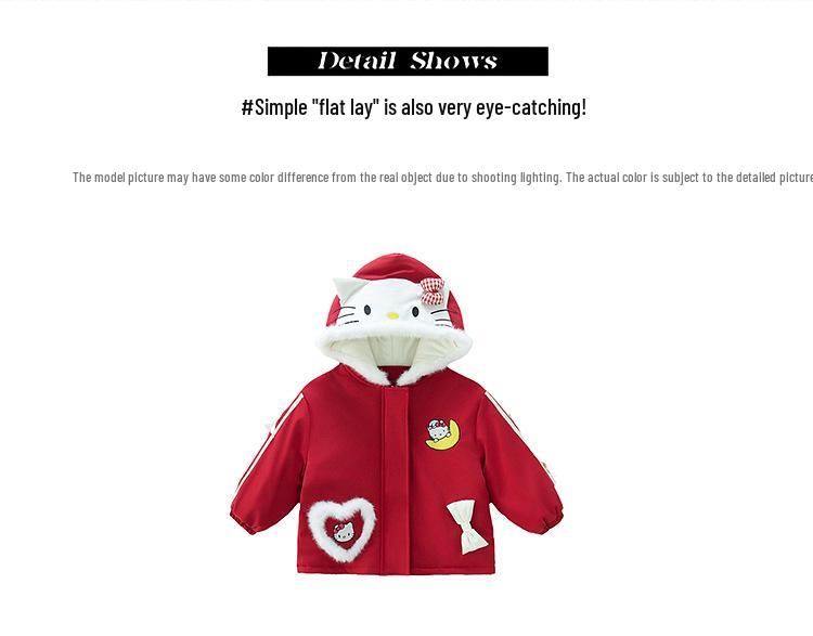 Girls' Cartoon Quilted Cotton Coat - Winter 2025 Fashion for Baby & Kids