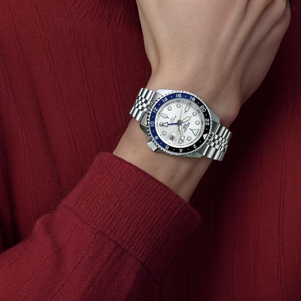 Seiko Relógio SKX 100m Resistente à Água Movimento Mecânico Automático/Manual Pulseira de Aço Inoxidável SSK033