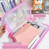A4 Cartoon Capybara Zipper Bag - Large Capacity Transparent Storage Folder for Students