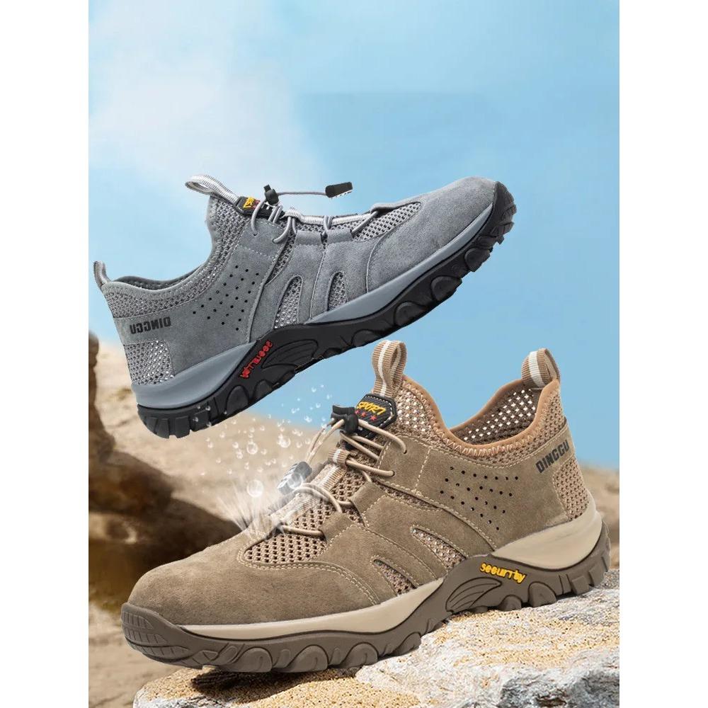 Atmungsaktive Sicherheitsschuhe für den Sommer, für Herren, unzerstörbare Sicherheitsstiefel mit Stahlkappe, durchtrittsicher, bequemer Schutz, Arbeitsschuh für den Außenbereich