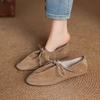 ! Korean Version of Loafers, Lace-up, Soft-soled Lazy Shoes, Casual Flat-soled Single Shoes, Chengdu Handmade, Comfortable and Versatile