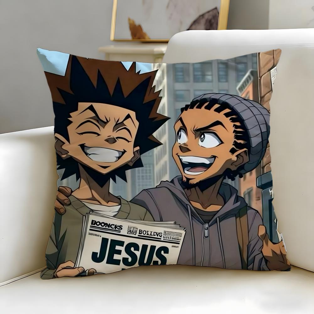 Classic Animated Series A Boondocks Cushion Cover Soft & Easy-Wash Pillow Case – Versatile for Couch, Bed, Travel and Office