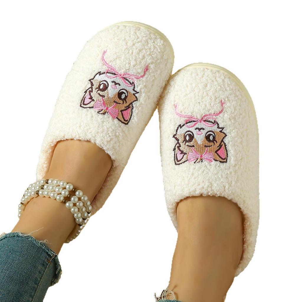 Autumn/Winter Couple's Cat-Themed Non-Slip Indoor Cotton Slippers for Men & Women