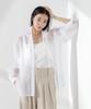 Nano Universe Sheer Hooded F Women's Shirt, 030, White, 673-5120316