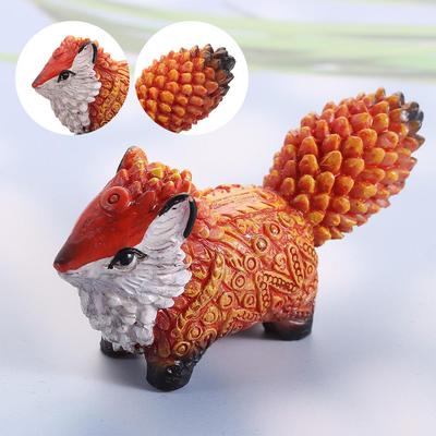 Animal Resin Crafts Ornaments Fox Totem Statue Desktop Decorations Totem Fox Miniature Figurine