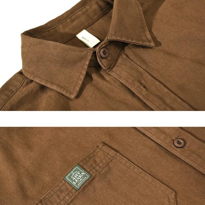 Мужские рубашки-карго в японском стиле с квадратным воротником — фото 11