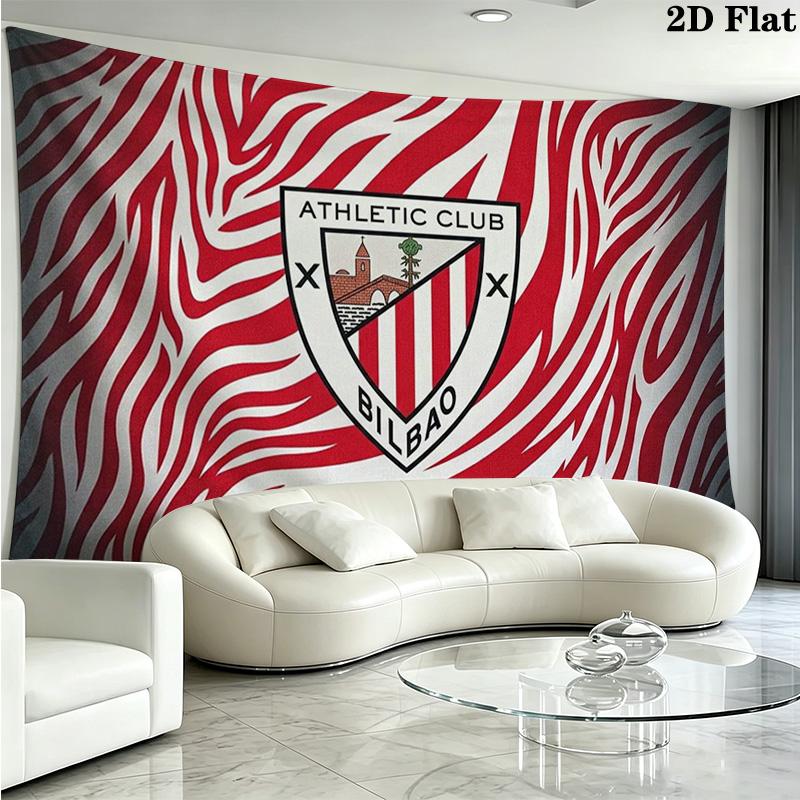 Athletic Bilbao Wall Tapestry Aesthetic Wall Hanging Printed Fabric Blanket Decorative Tapestries for Bedroom Living Room Home Decor