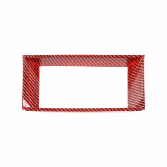 Interior Navigation GPS Screen Frame Trim Cover for Ford Mustang 15+ Red Carbon