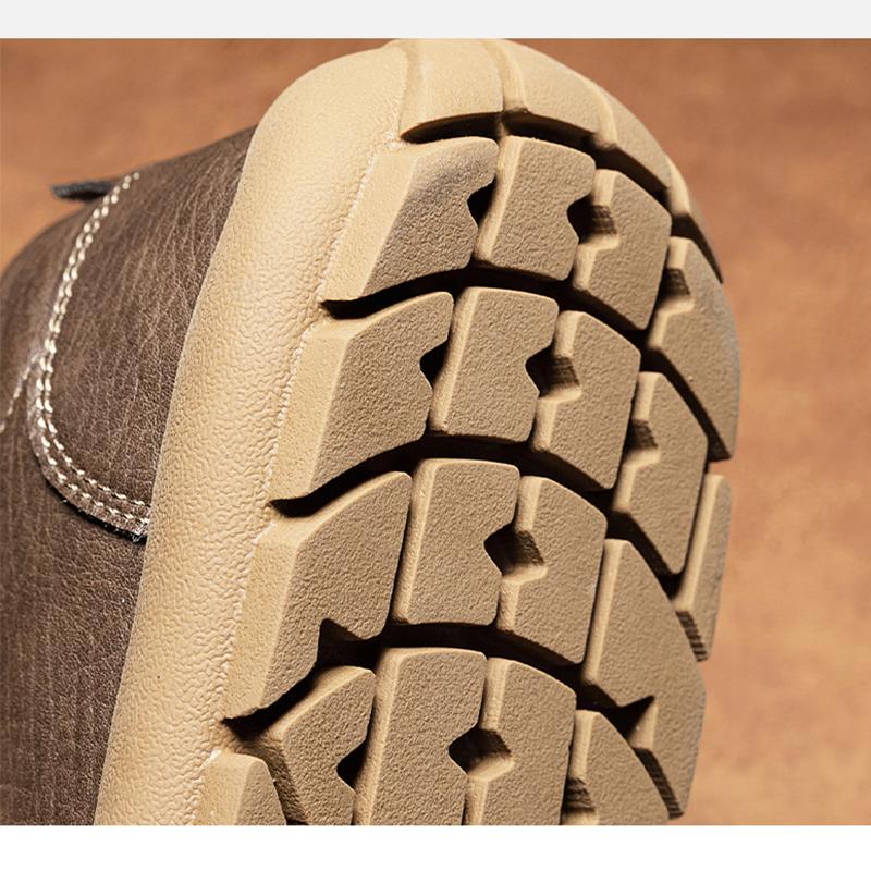 Men Plus Size Retro British Style PU Leather Shoes Ankle Comfortable Foot Feel Casual Shoe Wear-resistant Outsole Walking Shoes