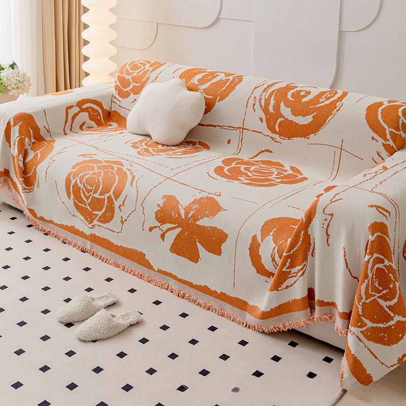 Anti-Scratching Chenille Sofa Towel Modern Minimalist Full Covered Non-Slip Cloth Four Seasons Universal Pure Color Cover Cover