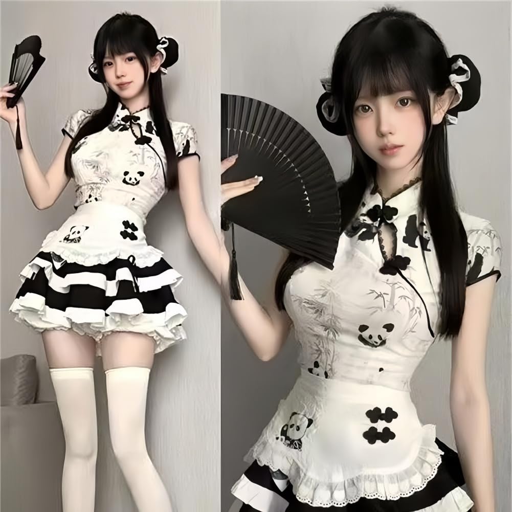 EDREES Chinese Lolita Short Standard Mini Maid Princess Gal Beautiful School Festival Fall Women's Cheongsam, Mass-Produced Sleeves, Colors, 3-Piece