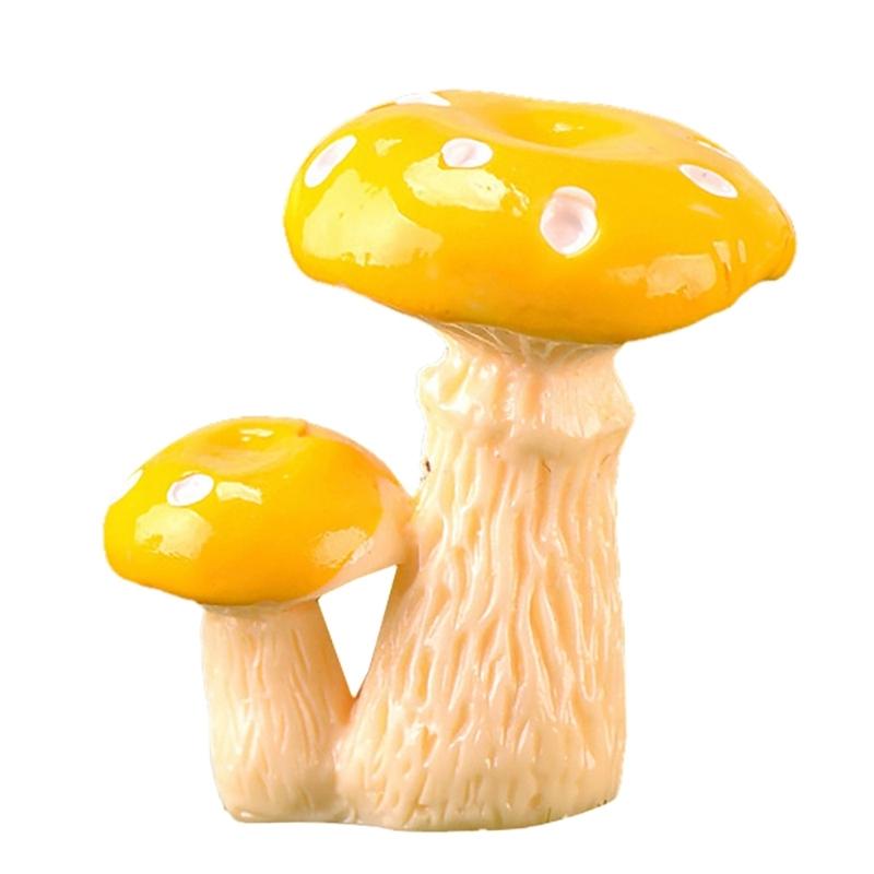 Miniature Resin Mushroom Figurine Household Mini Resin Statue Decorative Ornaments for Indoor Outdoor GardenDrop Ship