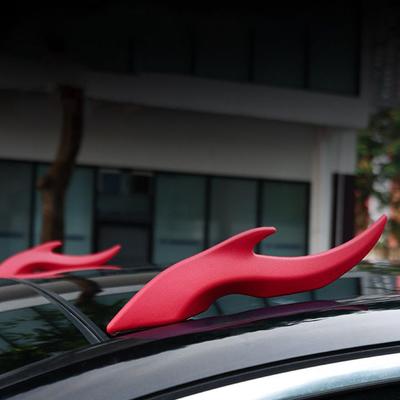 2pcs Car Roof Dragon Horn Decoration 3D Dragon Horn Decorative Stickers No-Drill Modification Attachment Car Exterior