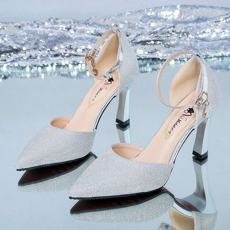 Medium Heel High Heels Thin Heel New Shallow Mouth Pointed Head Women Autumn Fairy Korean Version Fashion Versatile Bag Head Single Shoes Women