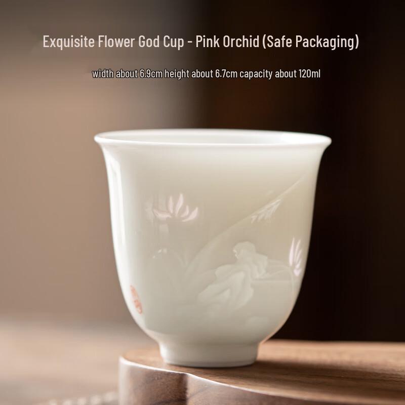 Linglong Floral Porcelain Tea Cup Standard