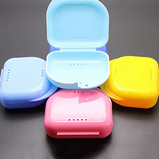 Dental Orthodontic False Tooth Retainer Denture Storage Case Box Container Tray